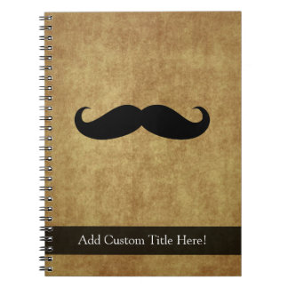 Carnet Moustache vintage avec texte personnalisé