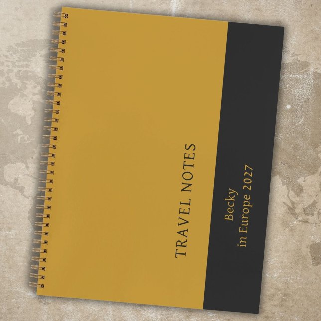 Carnet Moutarde Charbon Vertical Professionnel Minimal (Créateur téléchargé)