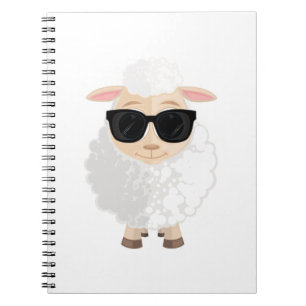 Carnet Mouton mignon et cool portant des lunettes de sole