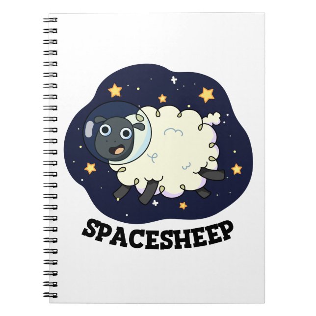 Carnet Mouton Spatial Drôle Astronaute Mouton Jeu de Mots (Devant)