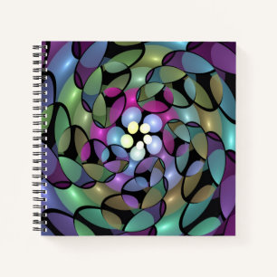 Carnet Mouvements colorés Abstrait Trippy Fractal Art