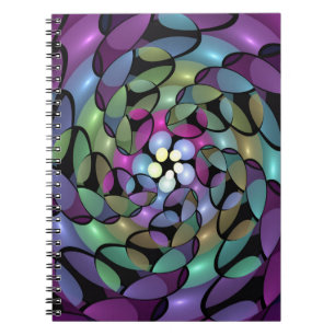 Carnet Mouvements colorés Abstrait Trippy Fractal Art