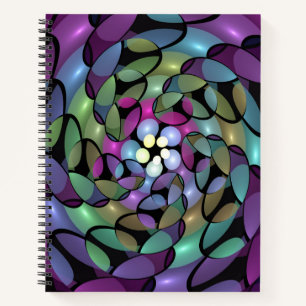 Carnet Mouvements colorés Abstrait Trippy Fractal Art