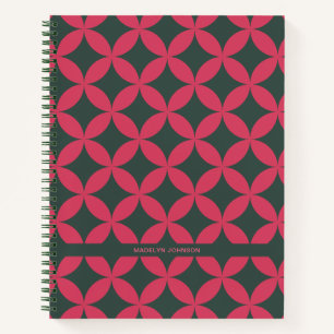 Carnet Moyen Siècle Mod Géométrique Rétro Moderne Rose & 
