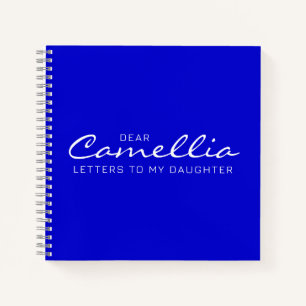Carnet Moyenne Bleue Chère Fille Lettres Garder Chic