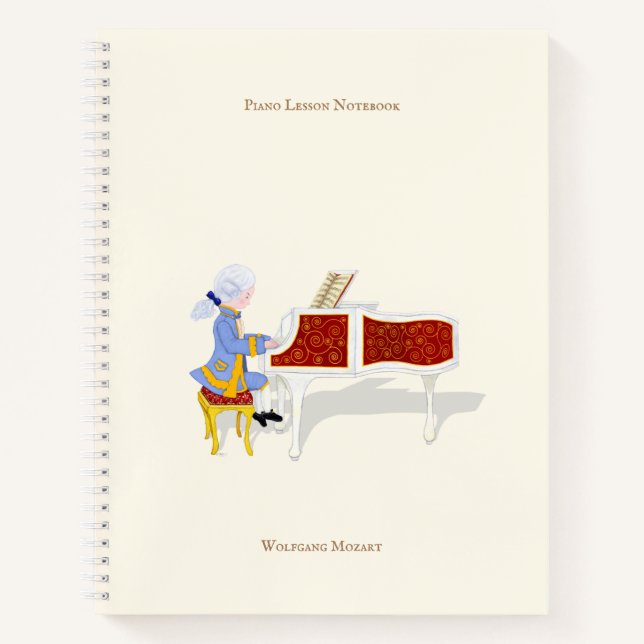 Carnet Mozart Jouer Piano Musicien Personnalisé (Devant)