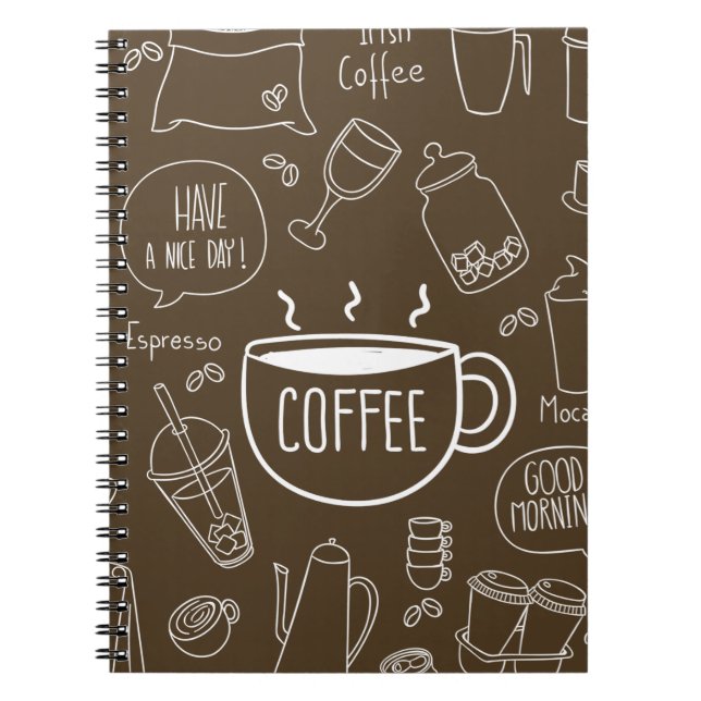 Carnet Mug Motif de la Coupe de Café Retro - Parfait pour (Devant)