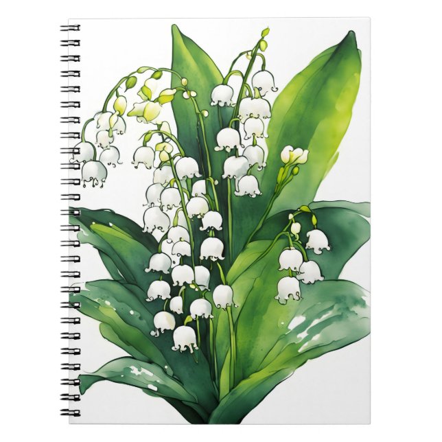 Carnet Muguet - Fleurs aquarelle (Devant)
