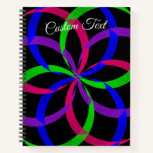 Multi Color Figure 8 Spiral Geometric Notebook