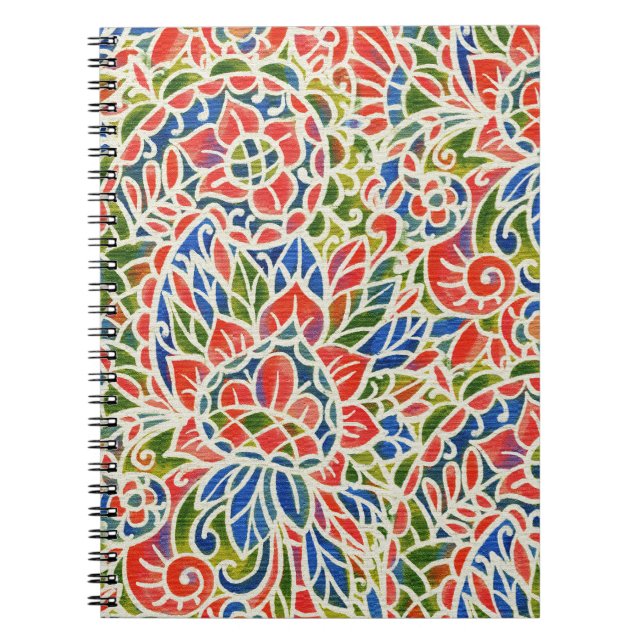 Carnet Multicolore Paisley Imprimer Motif Batik (Devant)
