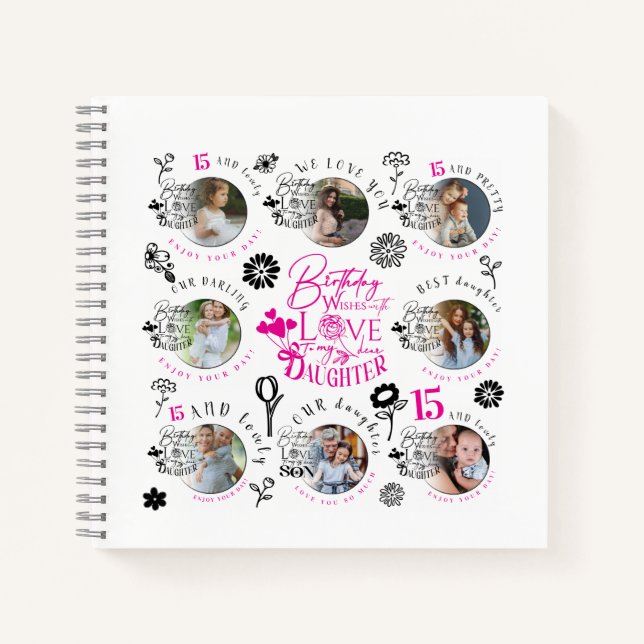 Carnet Multiple Photo Daughter  Birthday Gifts (Devant)