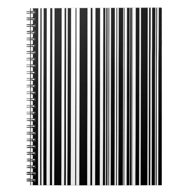 Carnet Multitudes de rayures noires et blanches inégales (Devant)