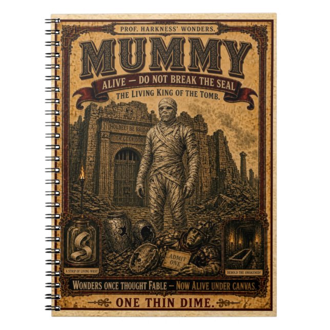 Carnet Mummy, Monstre de Cirque Vintage (Devant)