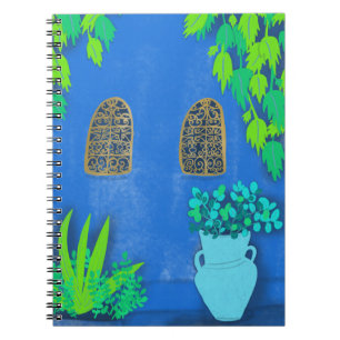 Carnet Mur bleu jardin Majorque Maroc