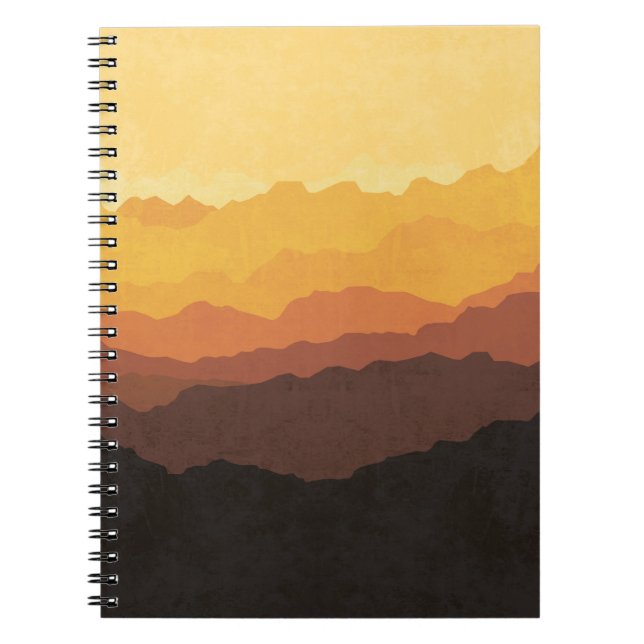 Carnet Mur bohème, montagne pastel. (Devant)