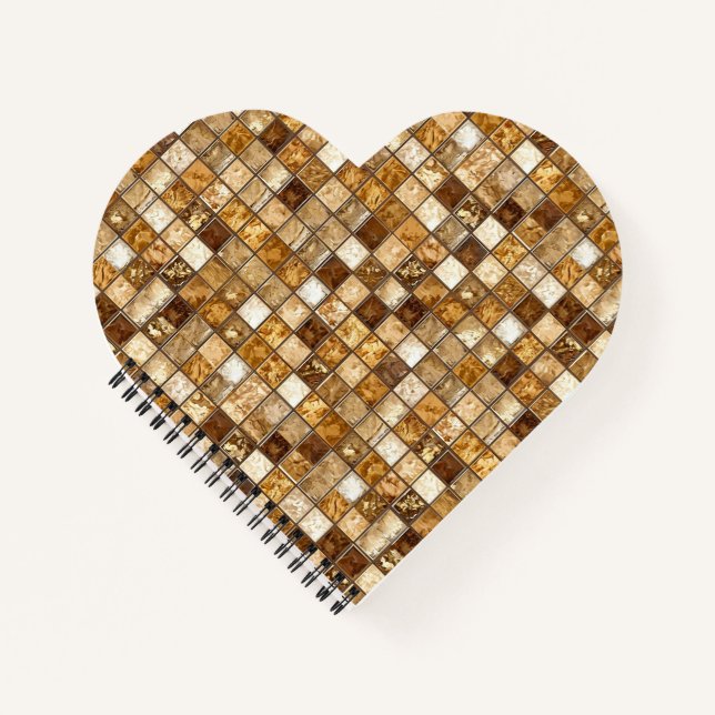 Carnet Mur de carrelage mosaïque marron et beige (Devant)