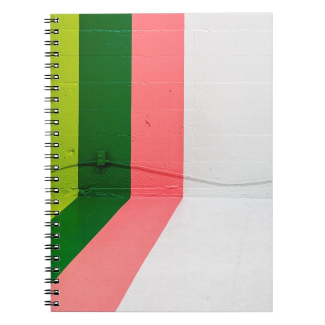 Carnet Mur peint blanc, rose, vert et jaune (Devant)