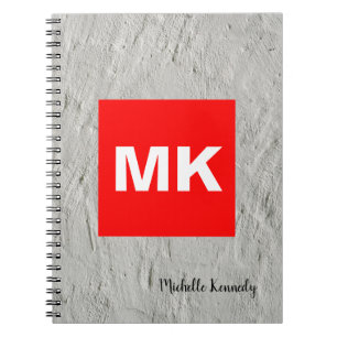 Carnet Mur professionnel moderne monogramme rouge blanc g