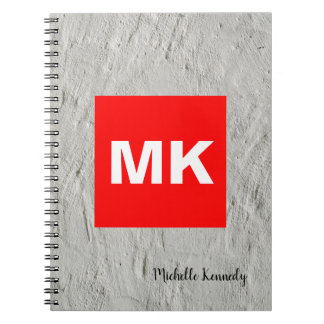 Carnet Mur professionnel moderne monogramme rouge blanc g