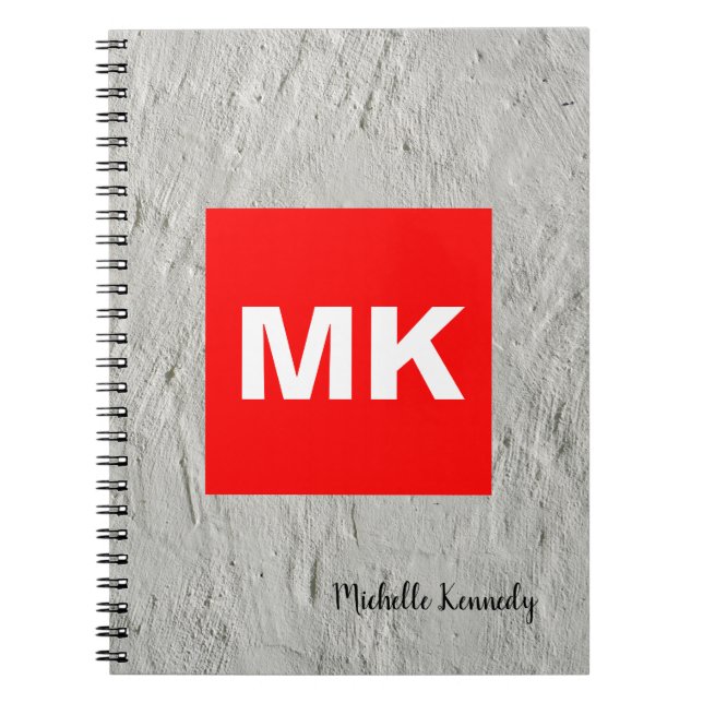 Carnet Mur professionnel moderne monogramme rouge blanc g (Devant)