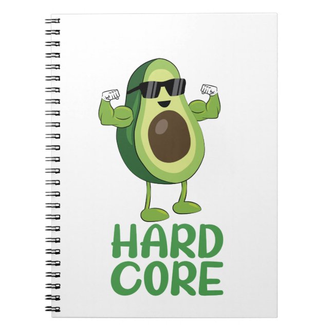 Carnet Musculaire Hardcore Avocado drôle (Devant)