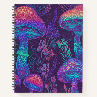 Carnet Mushroom Neon Forest Dreamscape