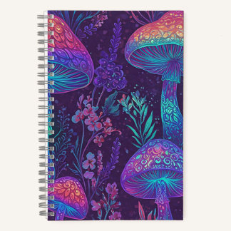 Carnet Mushroom Neon Forest Dreamscape