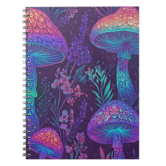 Carnet Mushroom Neon Forest Dreamscape