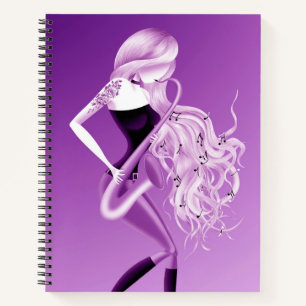 Carnet Musicienne Saxophoniste Lady Violet
