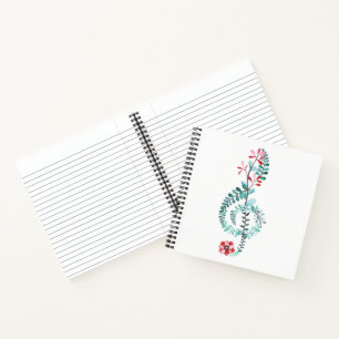 Carnet Musique Aquarelle à thème Arbre Clef