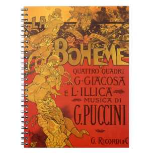 Carnet Musique Art Nouveau vintage, Opéra de La Bohême, 1