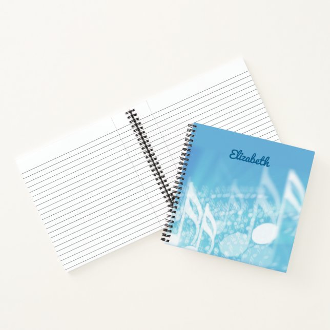 Carnet Musique bleue personnalisée (Intérieur)
