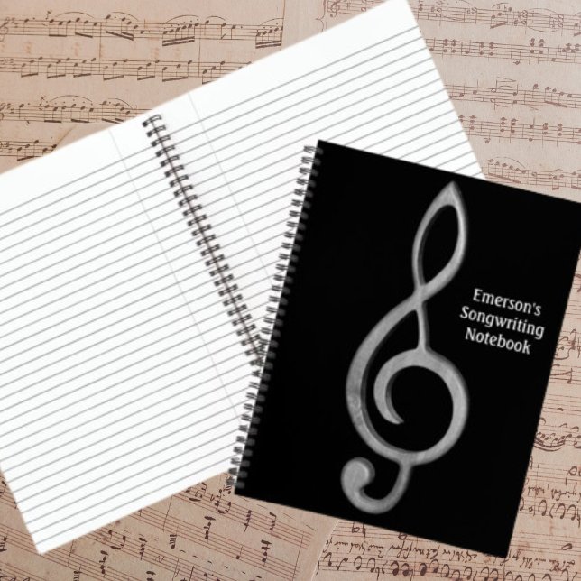 Carnet Musique Chansons Noir avec Treble Clef Musical (Créateur téléchargé)