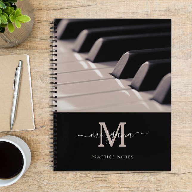 Carnet Musique classique Pratique Piano Keys Monogramme (Créateur téléchargé)