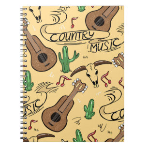 Carnet Musique country Guitare Cactus Motif