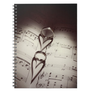 Carnet Musique de coeurs d'anneau de mariage