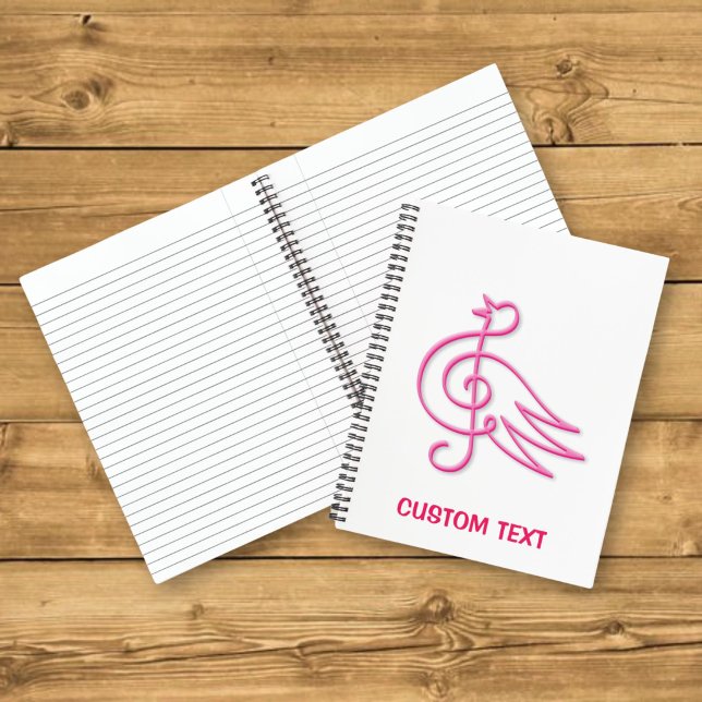 Carnet Musique d'oiseau rose (Créateur téléchargé)