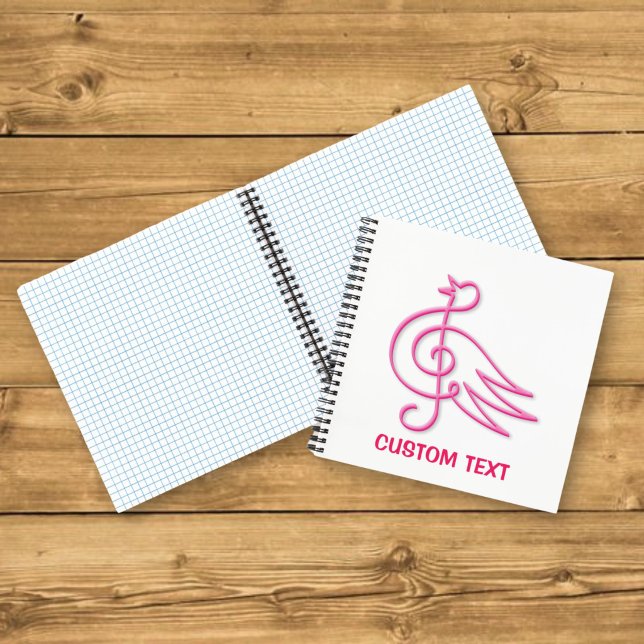 Carnet Musique d'oiseau rose (Créateur téléchargé)