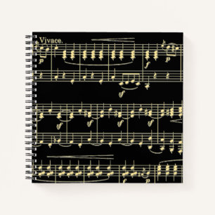 Carnet Musique d'or en noir