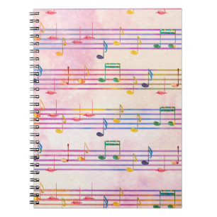 Carnet Musique multicolore colorée Note musicienne