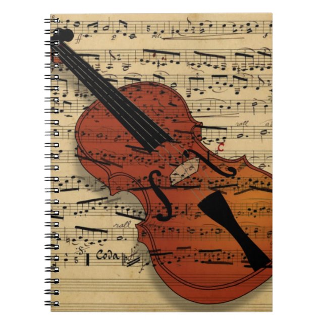 Carnet Musique Vintage violon (Devant)