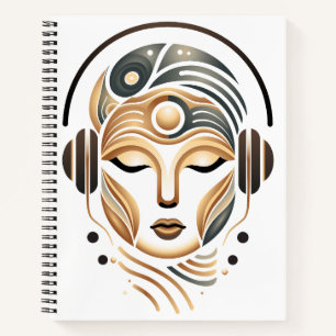 Carnet Musique zen minimaliste Déesse géométrique abstrai