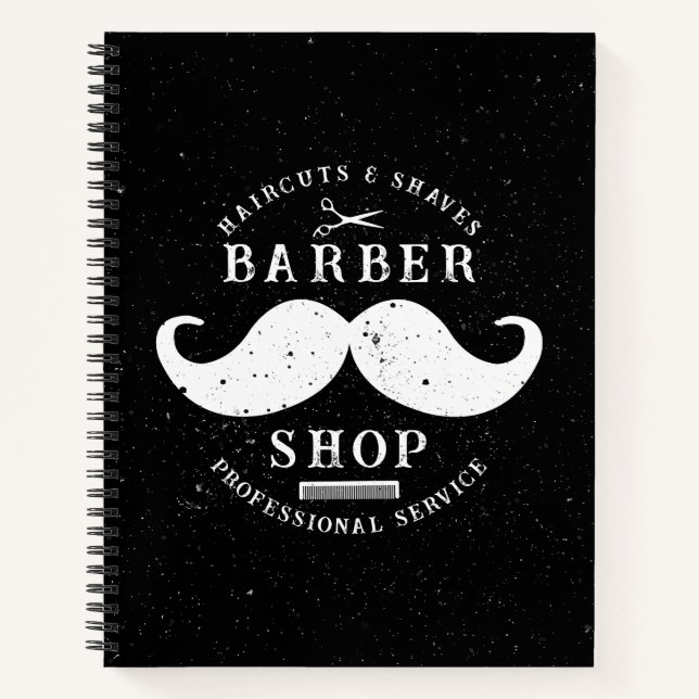 Carnet Mustache Barber Shop moderne Coiffeur Barbershop (Devant)