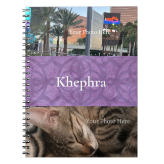 Carnet Mute Purple Batik Nom et photo Collage