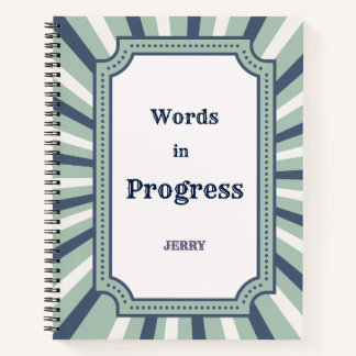 Carnet Muted Vintage Circus Stripes in Sage Blue & Cream