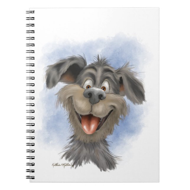 Carnet Mutt à la grimace heureuse – Dessin animé de chien (Devant)