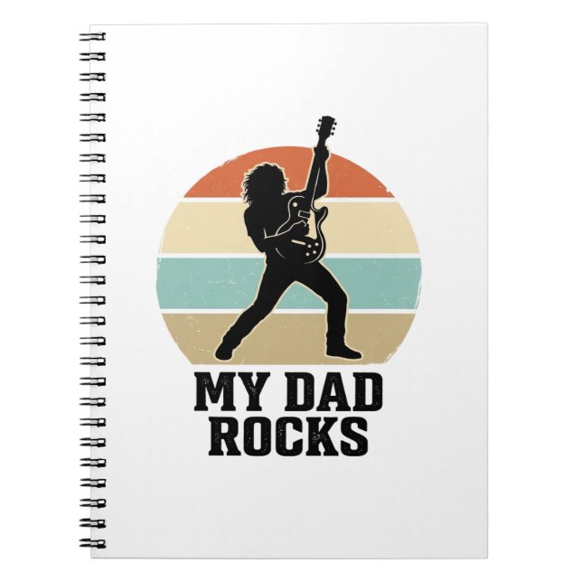Carnet My Dad Rocks Vintage Guitar Sunset Shirt Design_1 (Devant)