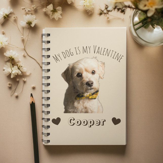 Carnet My Dog Is My Valentine – Personalized Pet (Créateur téléchargé)