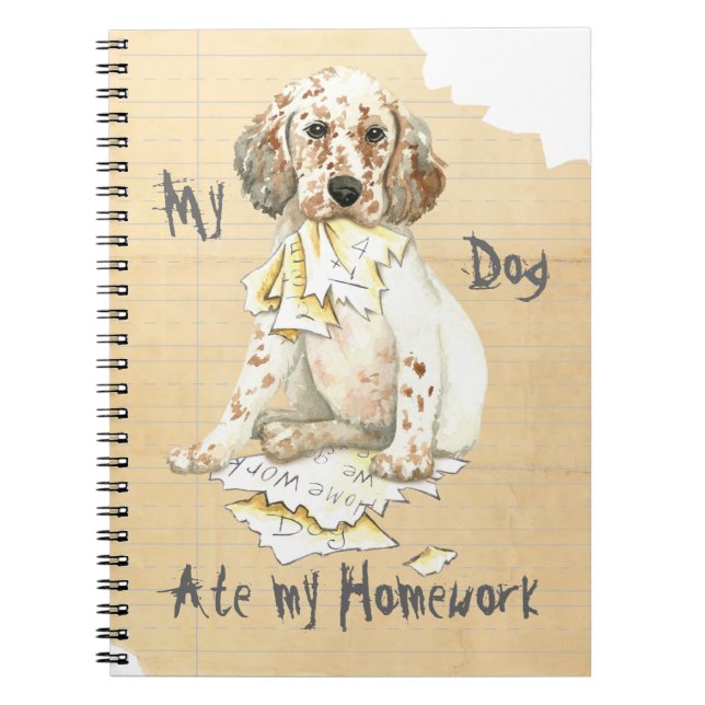 Carnet My English Setter Ate My Homework (Devant)