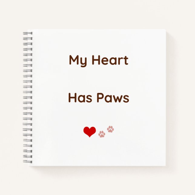 Carnet My Heart Has Paws Pet Lover Notebook (Devant)